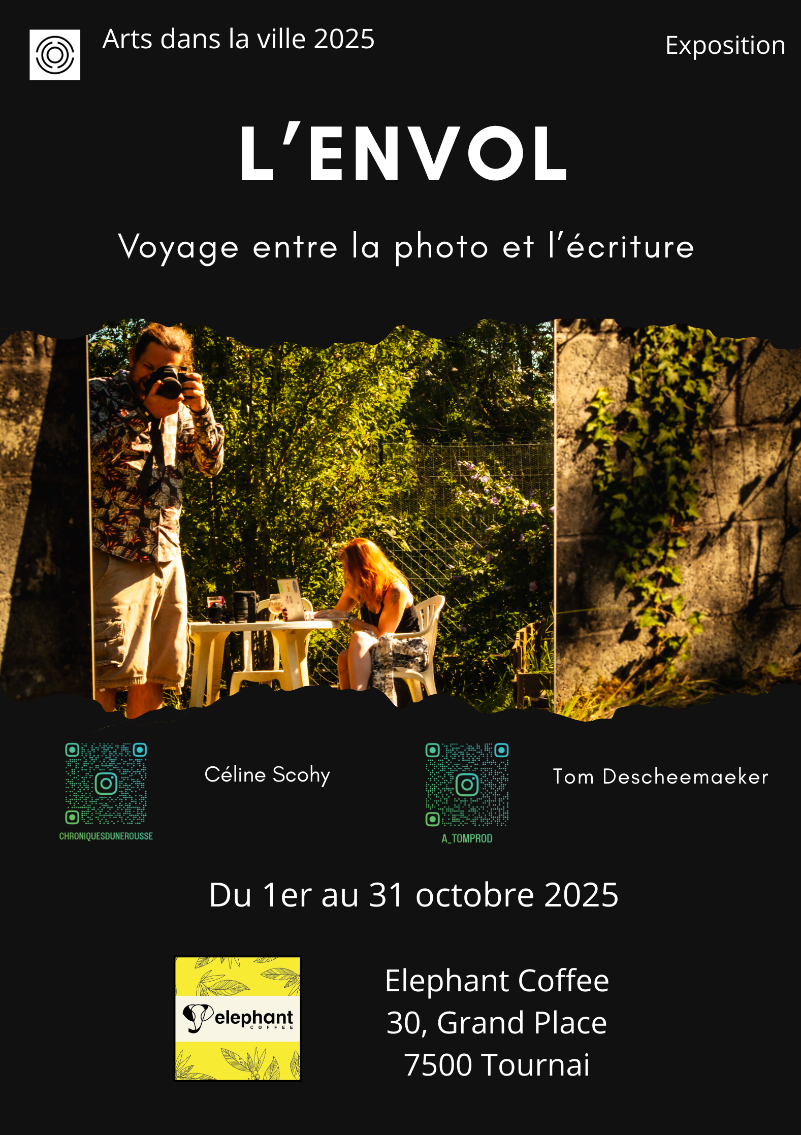 expo 2025 arts dans la ville elephant café tournai