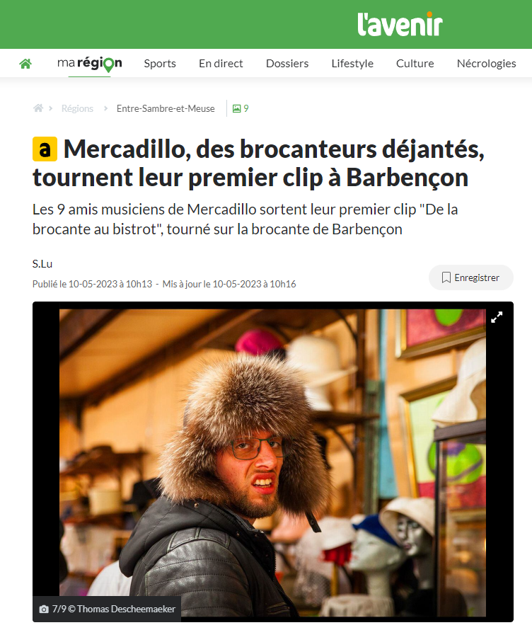 L'Avenir magasin journal Mercadillo 2023 clip photo A-Tom Prod Charleroi Belgique