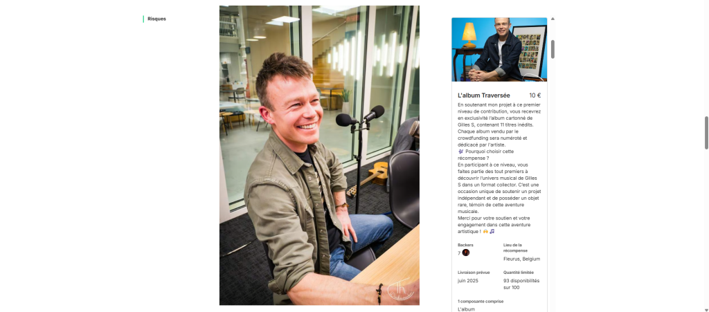 crowdfunding Gilles S album traversée