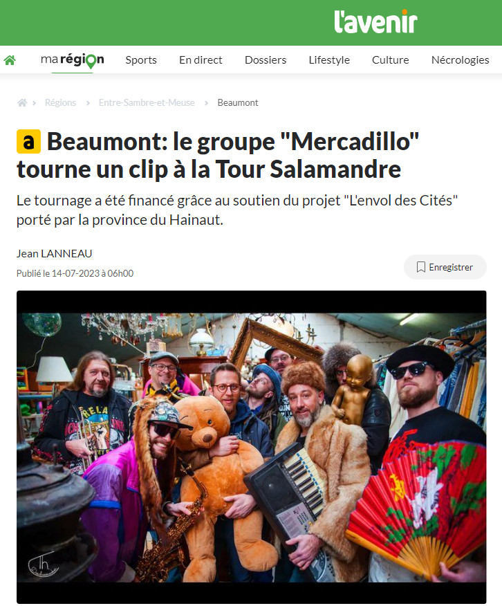 L'Avenir magasin journal Mercadillo 2023 clip photo A-Tom Prod Charleroi Belgique