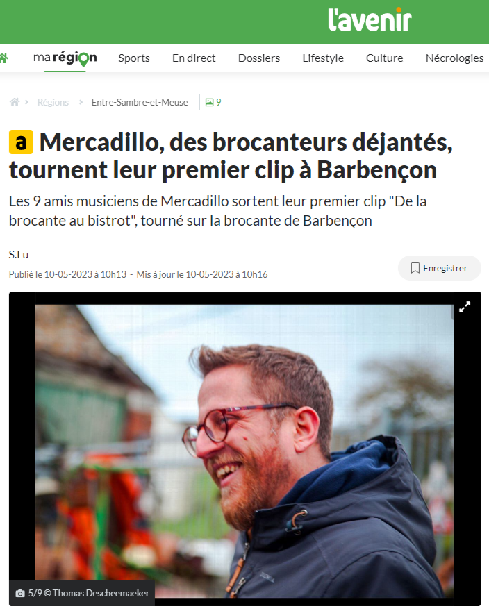 L'Avenir magasin journal Mercadillo 2023 clip photo A-Tom Prod Charleroi Belgique